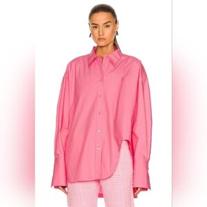 THE ATTICO Diana Button Down Long Sleeve Poplin Shirt IT 46 US 10 Org $570